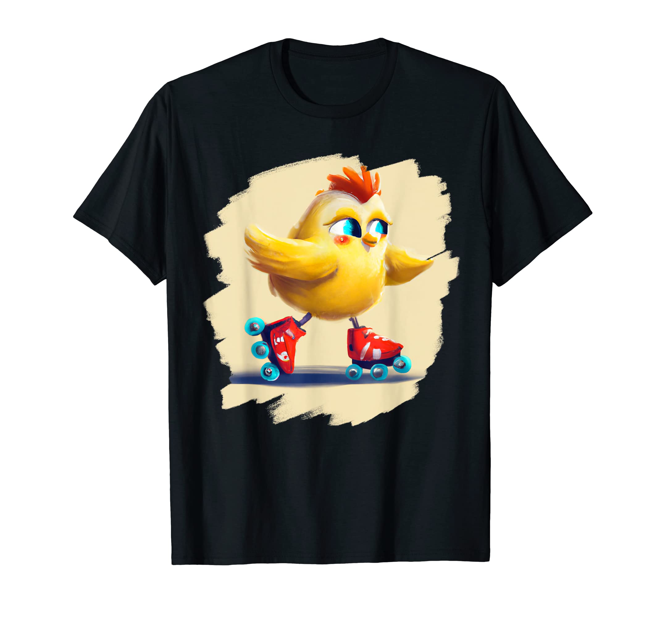 Funny Chicken Roller Skates Farm Animal T-Shirt - Minimalist Print Unisex - T-Shirt, Sweatshirt, Hoodie