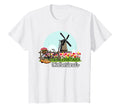 Dutch Windmill Tulip Fields T-Shirt - Fun Novelty Design Men Women - T-Shirt, Sweatshirt, Hoodie