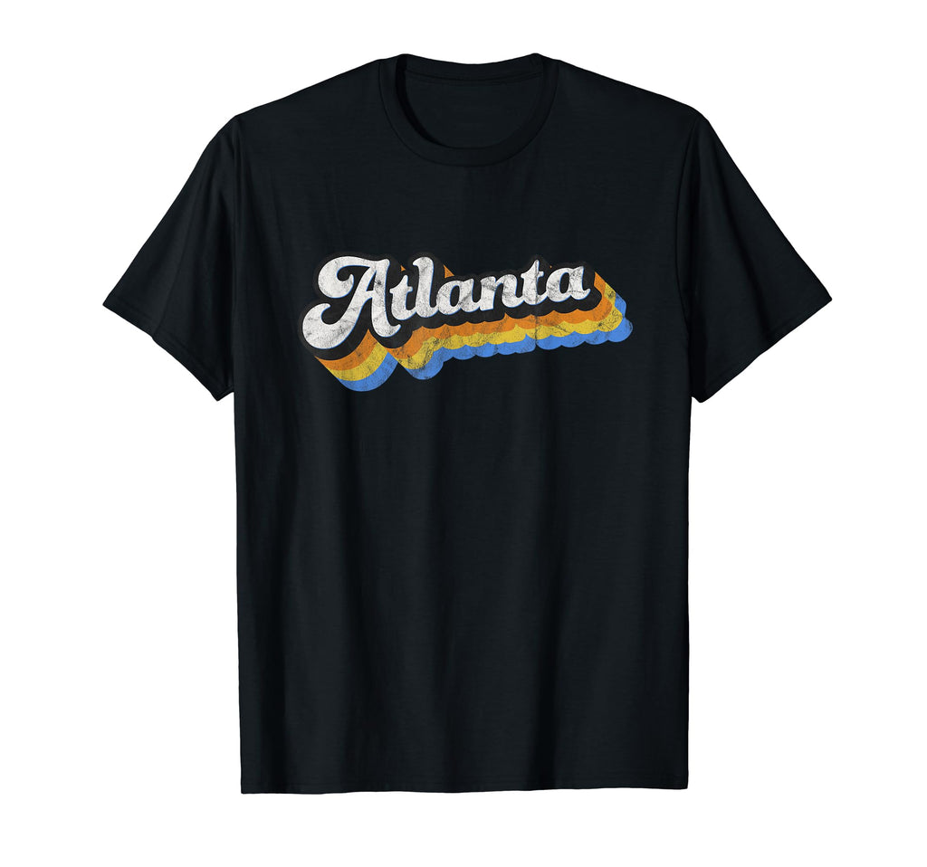 Atlanta Distressed Baseball Script T-Shirt - Trendy Graphic for Adults - T-Shirt, Sweatshirt, Hoodie