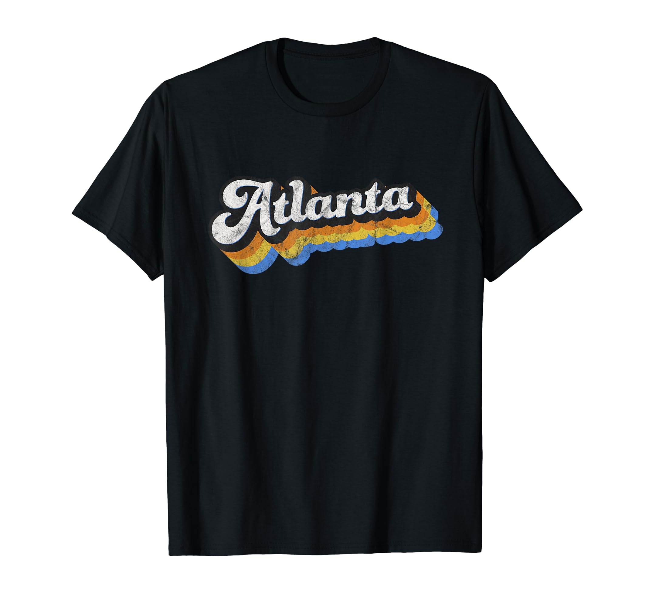 Atlanta Distressed Baseball Script T-Shirt - Trendy Graphic for Adults - T-Shirt, Sweatshirt, Hoodie
