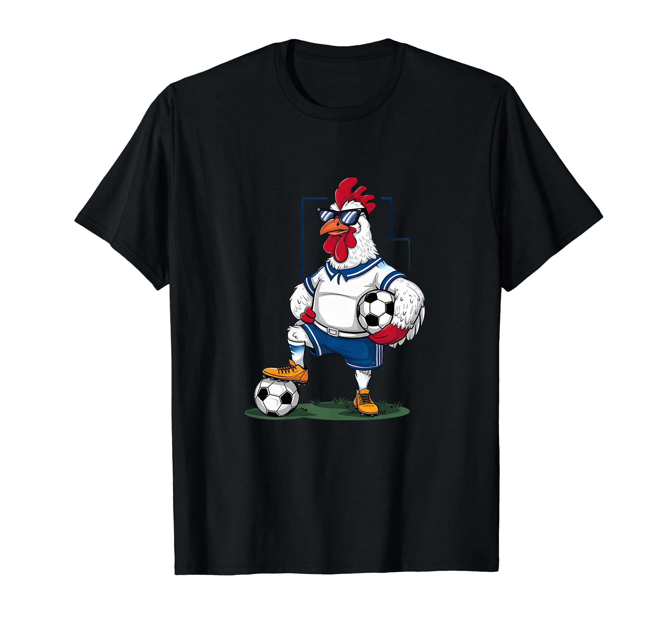 Funny Chicken Soccer Player Sports T-Shirt - Custom Art Print Unisex - T-Shirt, Sweatshirt, Hoodie