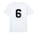 Distressed Black Sports Team Number 6 T-Shirt - Graphic Print for Adults - T-Shirt, Sweatshirt, Hoodie