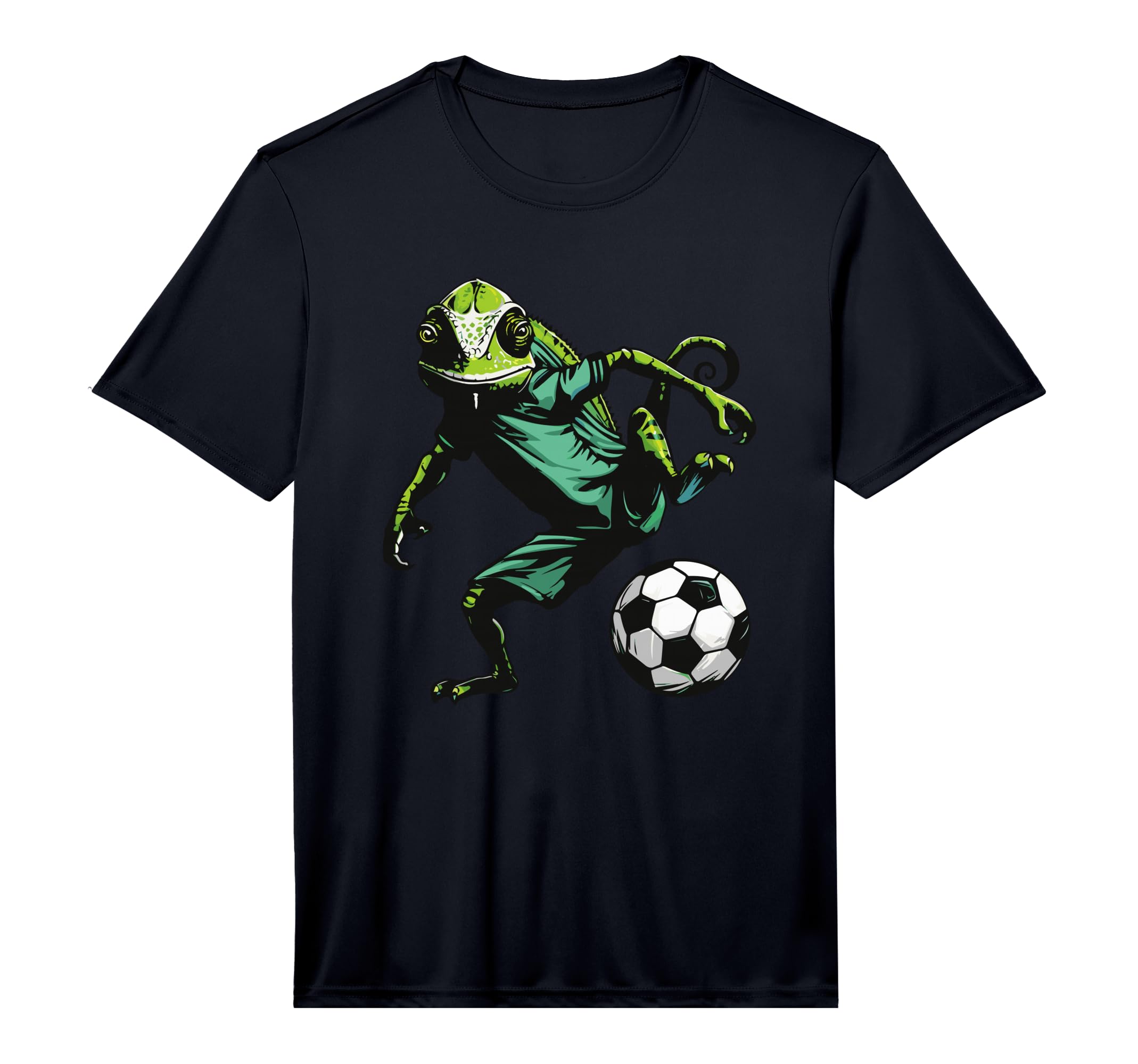 Chameleon Lizards Soccer Player Reptile T-Shirt - Graphic Print Men Women - T-Shirt, Sweatshirt, Hoodie