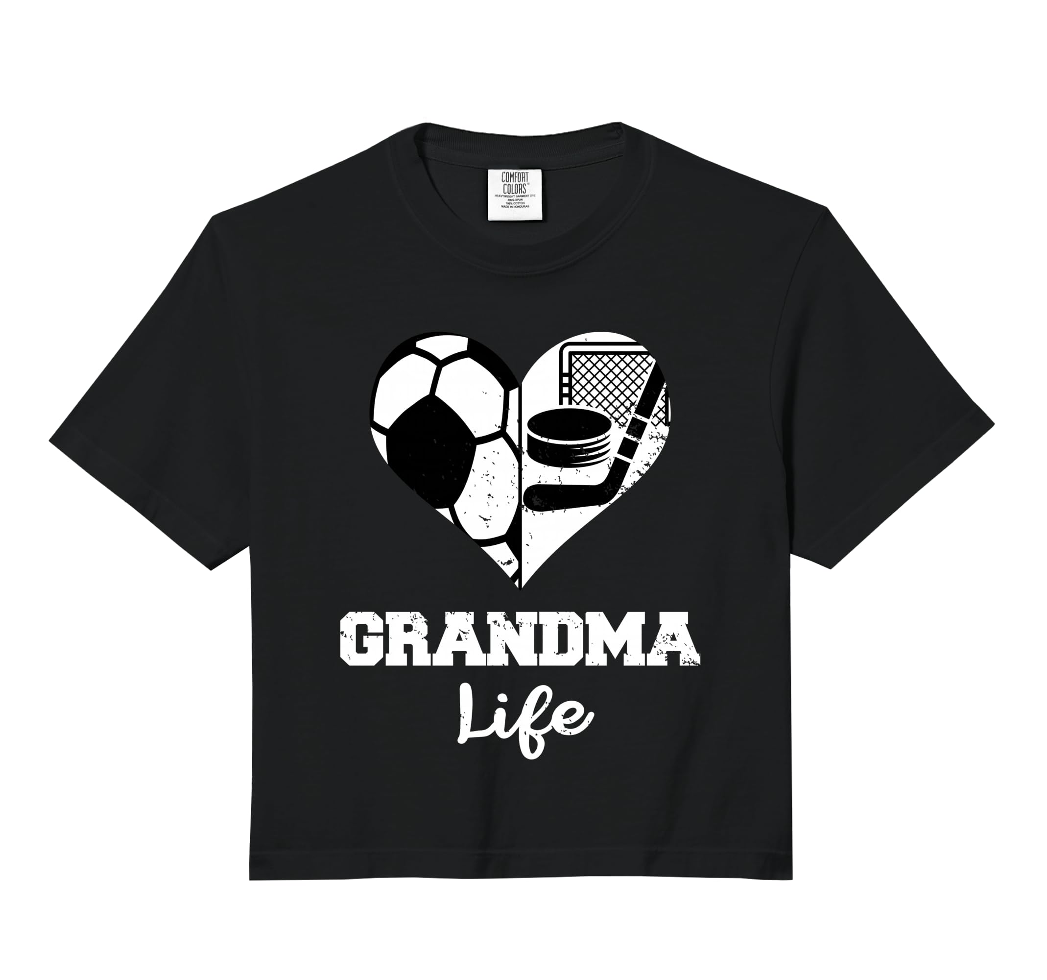 Grandma Life Heart Funny Soccer Hockey Hoodie - Trendy Graphic for Adults - T-Shirt, Sweatshirt, Hoodie