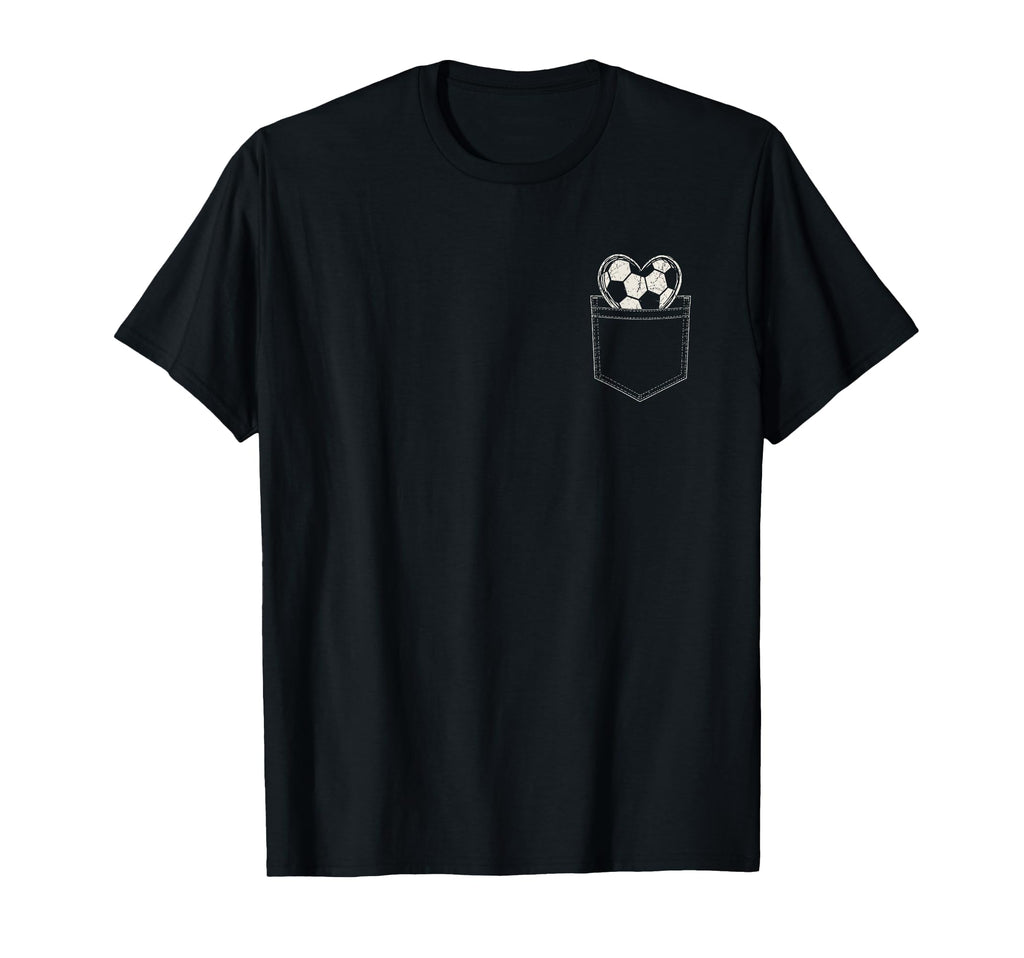 Faux Pocket Soccer Heart Ball Minimal T-Shirt - Trendy Graphic for Adults - T-Shirt, Sweatshirt, Hoodie