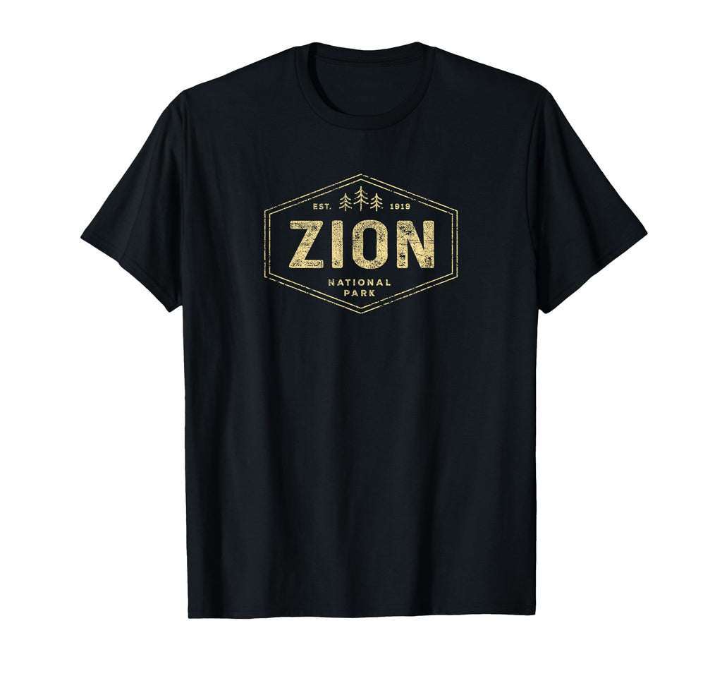 Zion National Park Utah Hexagon T-Shirt - Fun Novelty Design Men Women - T-Shirt, Sweatshirt, Hoodie