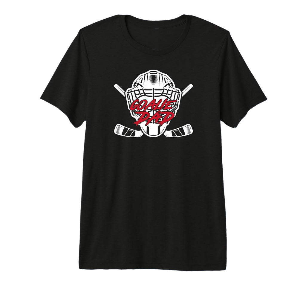 Mens Ice Hockey Goalie Dad Hockey T-Shirt - Trendy Graphic Men Women - T-Shirt, Sweatshirt, Hoodie