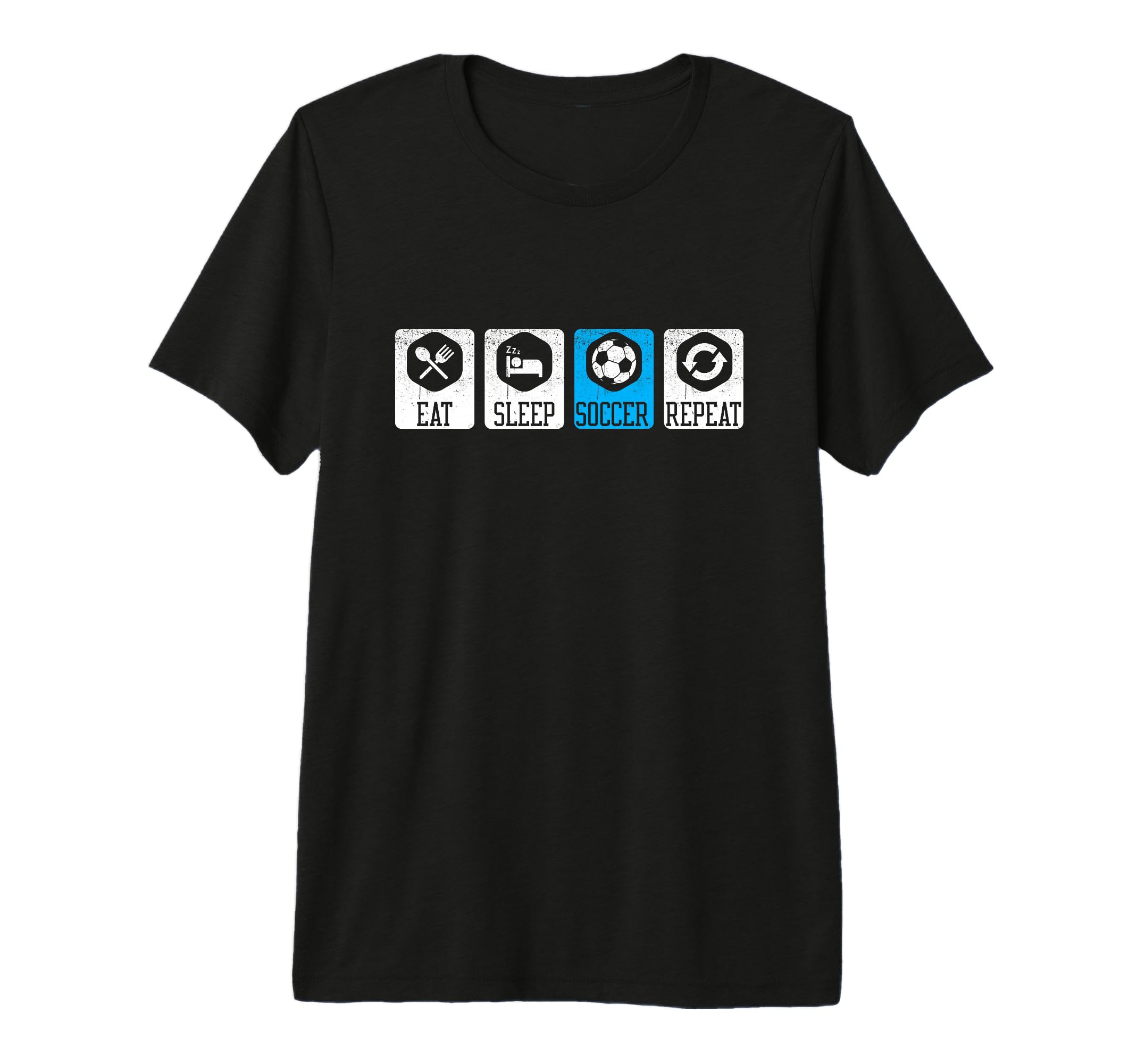Eat Sleep Soccer Repeat Tri Blend T-Shirt - Aesthetic Graphic Unisex - T-Shirt, Sweatshirt, Hoodie