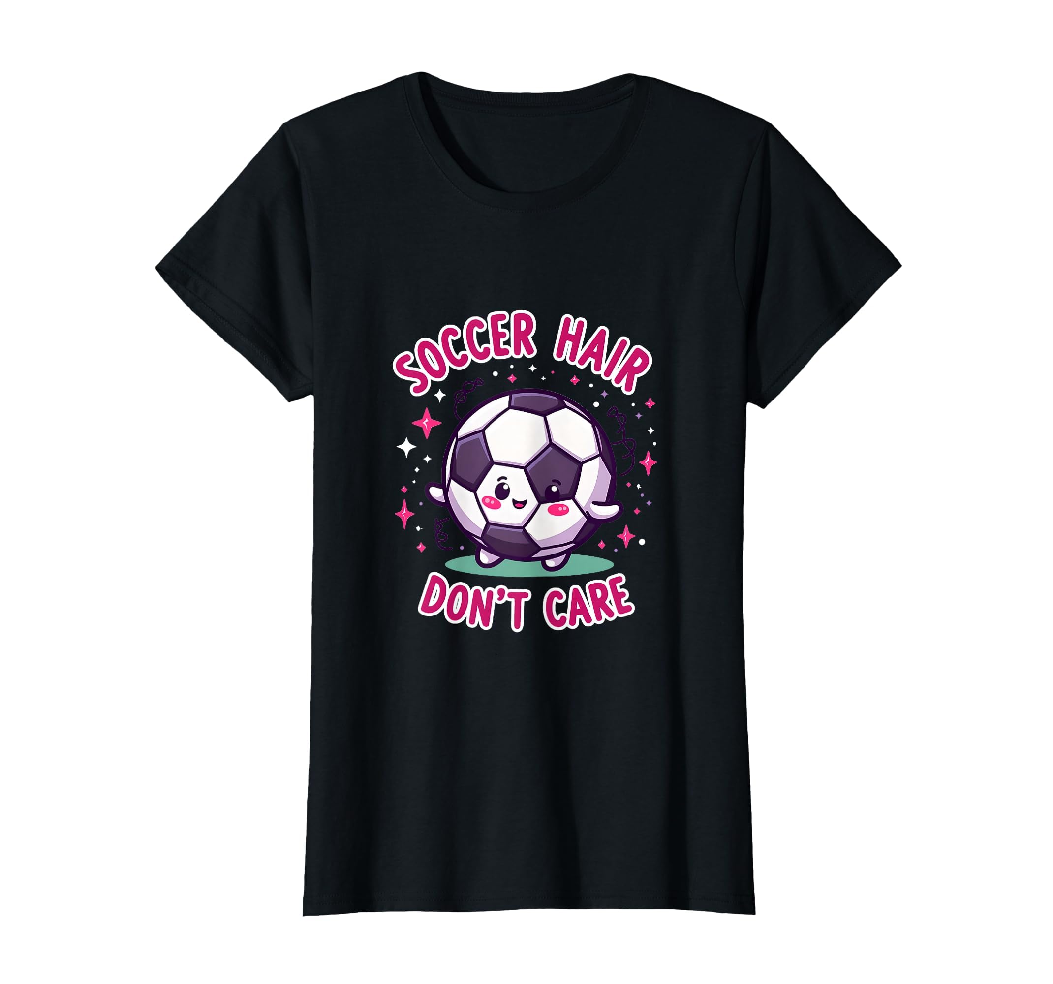Soccer Hair Dont Care Soccer T-Shirt - Minimalist Print for Adults - T-Shirt, Sweatshirt, Hoodie