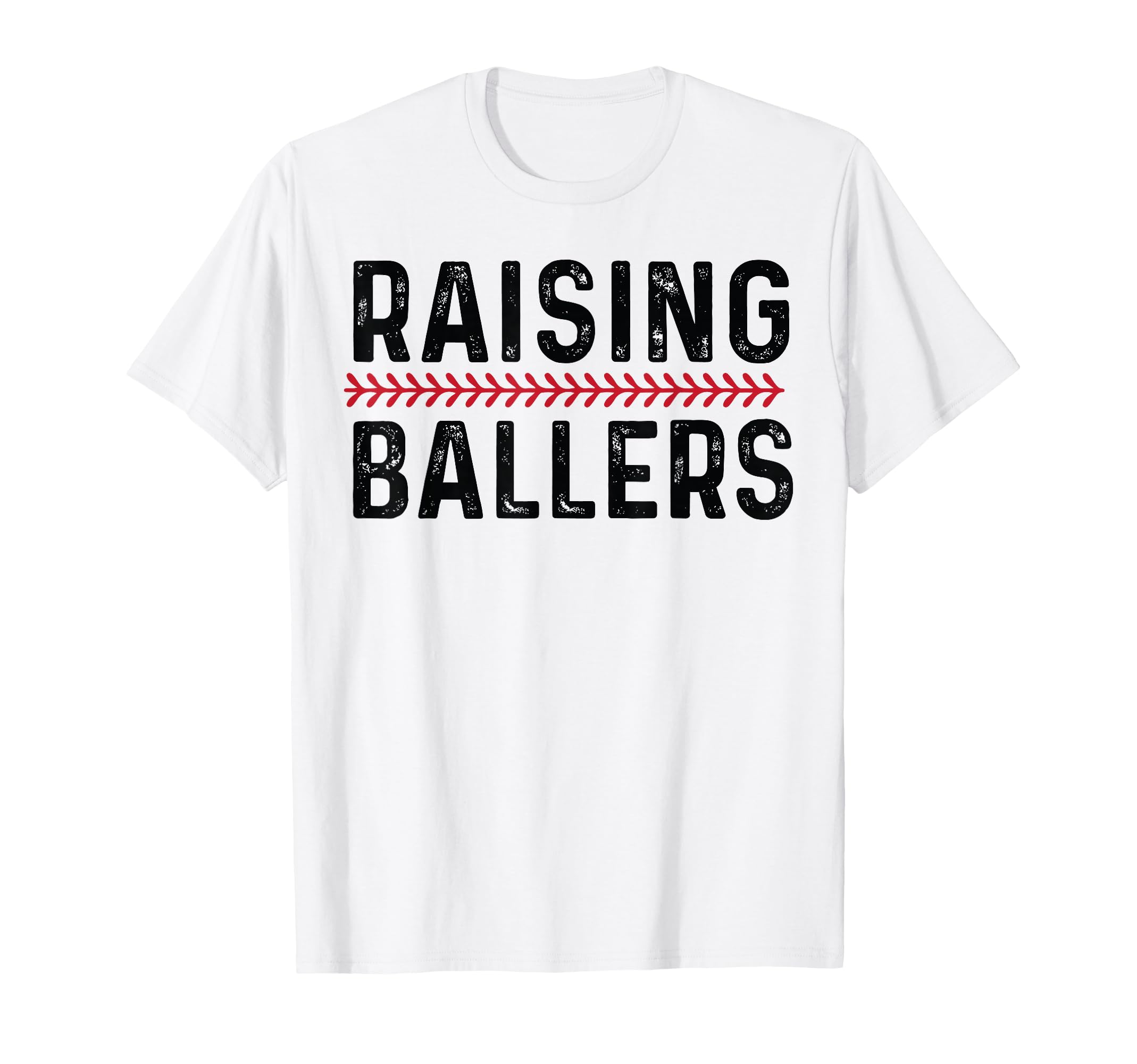 Raising Ballers Funny Mom Baseball T-Shirt - Minimalist Print for Adults - T-Shirt, Sweatshirt, Hoodie