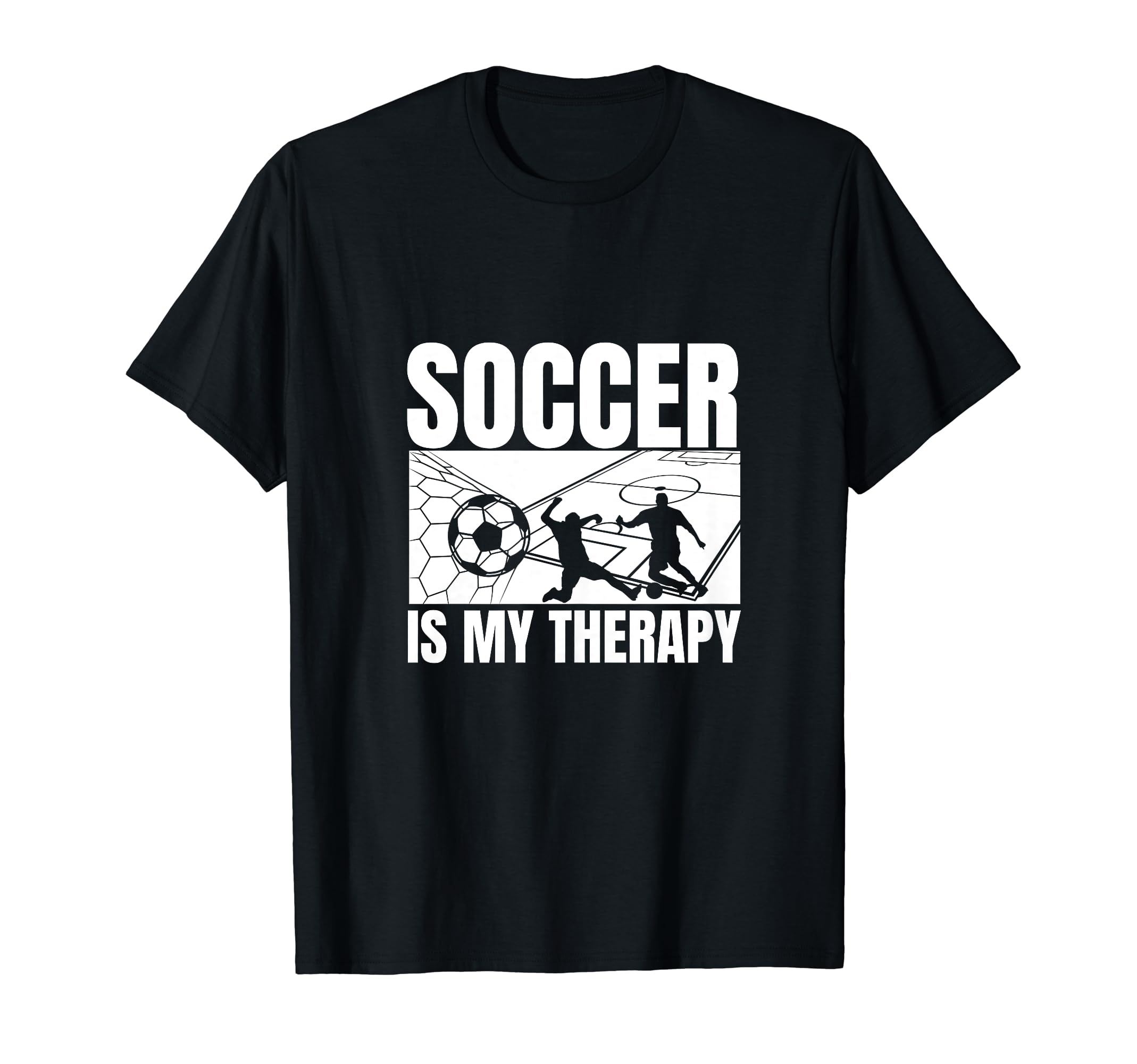 Soccer Is My Therapy Funny Soccer T-Shirt - Aesthetic Graphic Men Women - T-Shirt, Sweatshirt, Hoodie