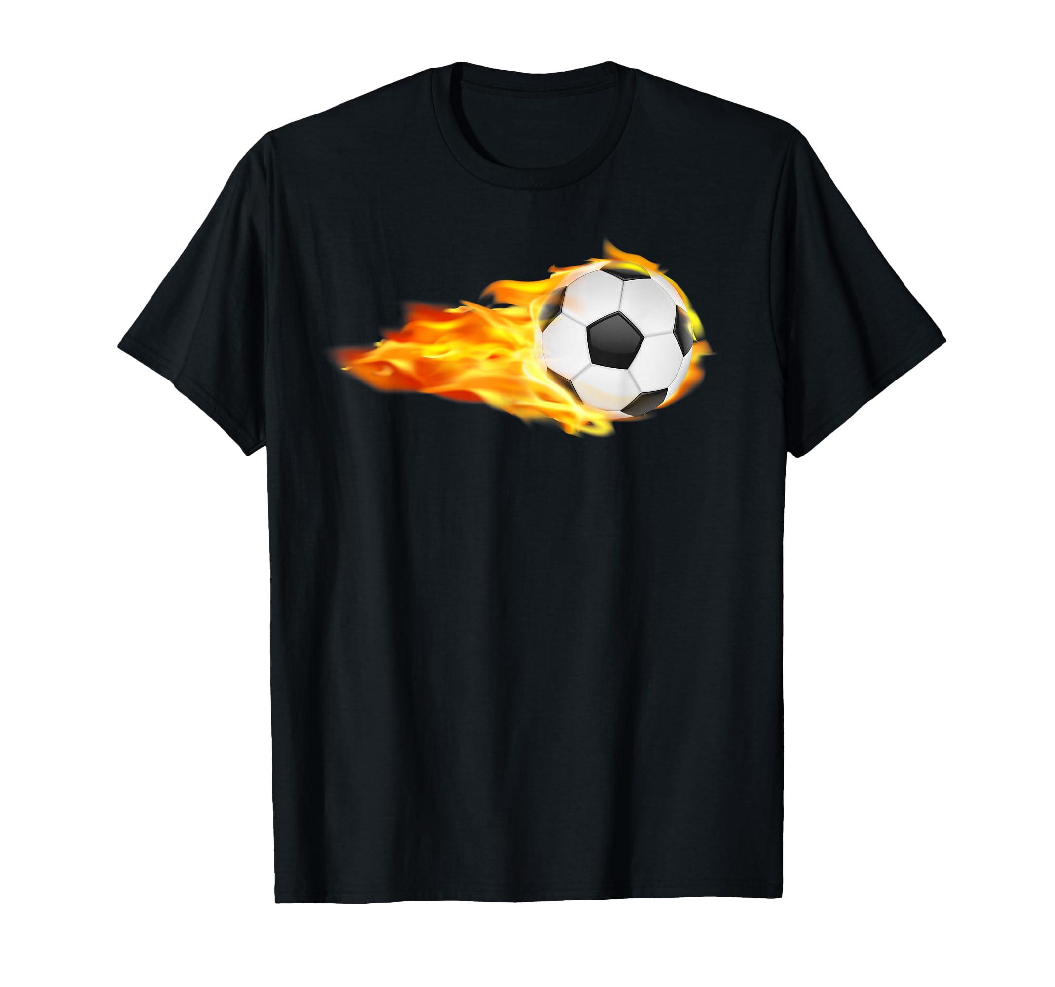 Soccer Ball Fire Sports T-Shirt - Casual Everyday Wear Men Women - T-Shirt, Sweatshirt, Hoodie