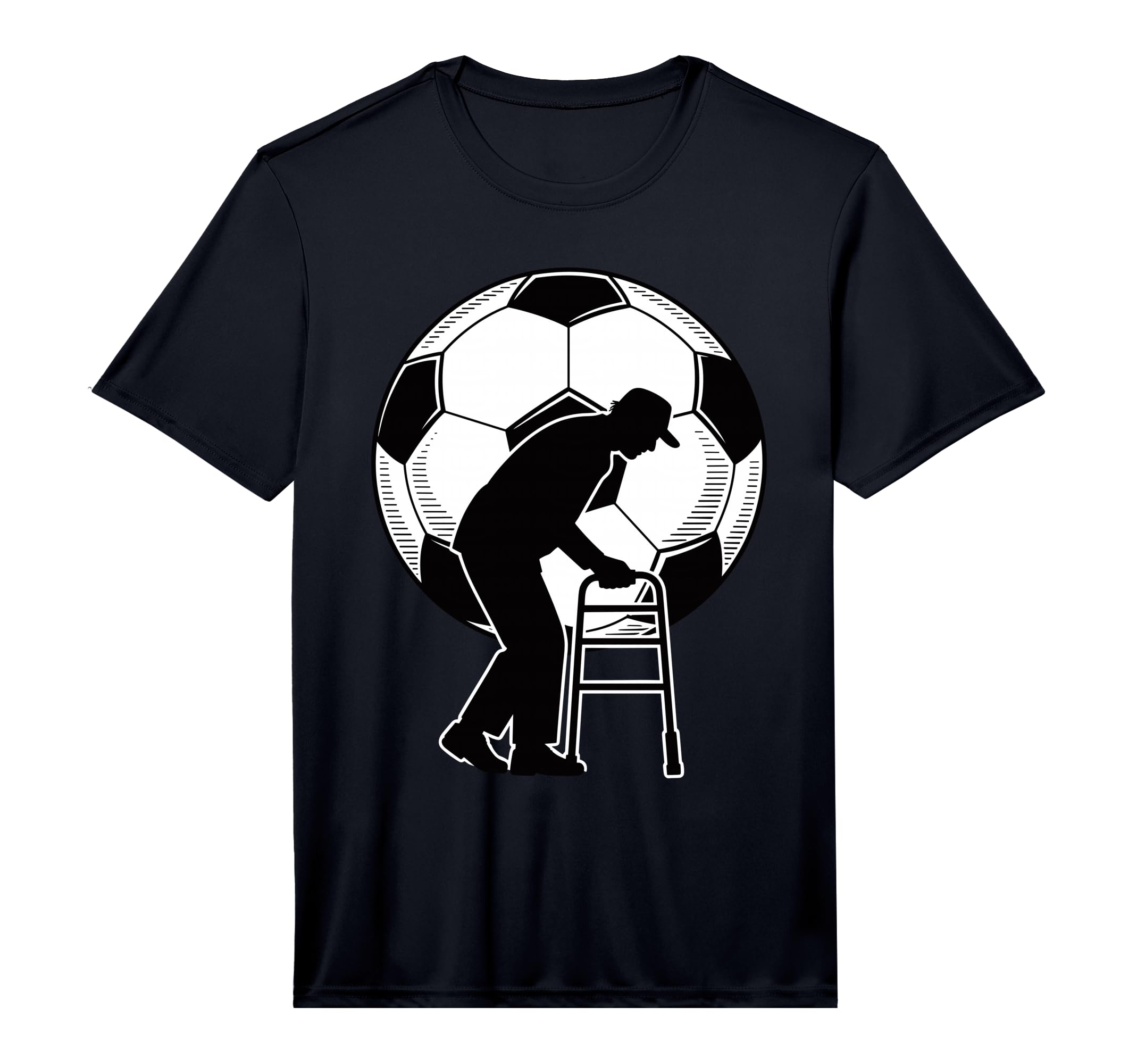 Mens Old Silhouette Soccer Ball T-Shirt - Minimalist Print for Adults - T-Shirt, Sweatshirt, Hoodie