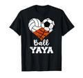 Ball Yaya Heart Funny Volleyball Soccer T-Shirt - Minimalist Print Unisex - T-Shirt, Sweatshirt, Hoodie