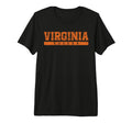 Virginia Soccer Orange Text Tri Blend T-Shirt - Graphic Print Unisex - T-Shirt, Sweatshirt, Hoodie