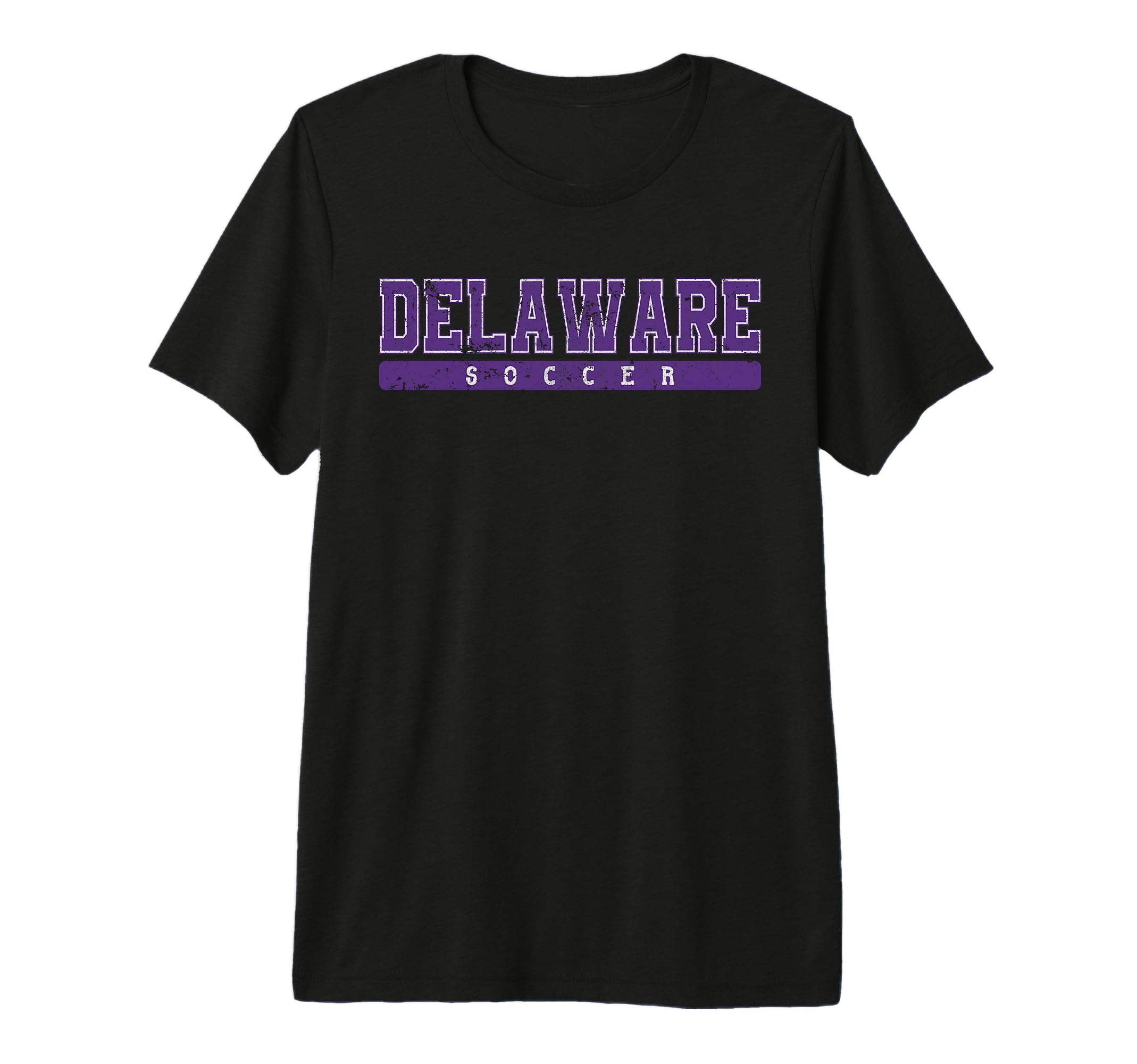 Delaware Soccer Purple Text Tri Blend T-Shirt - Minimalist Print Unisex - T-Shirt, Sweatshirt, Hoodie
