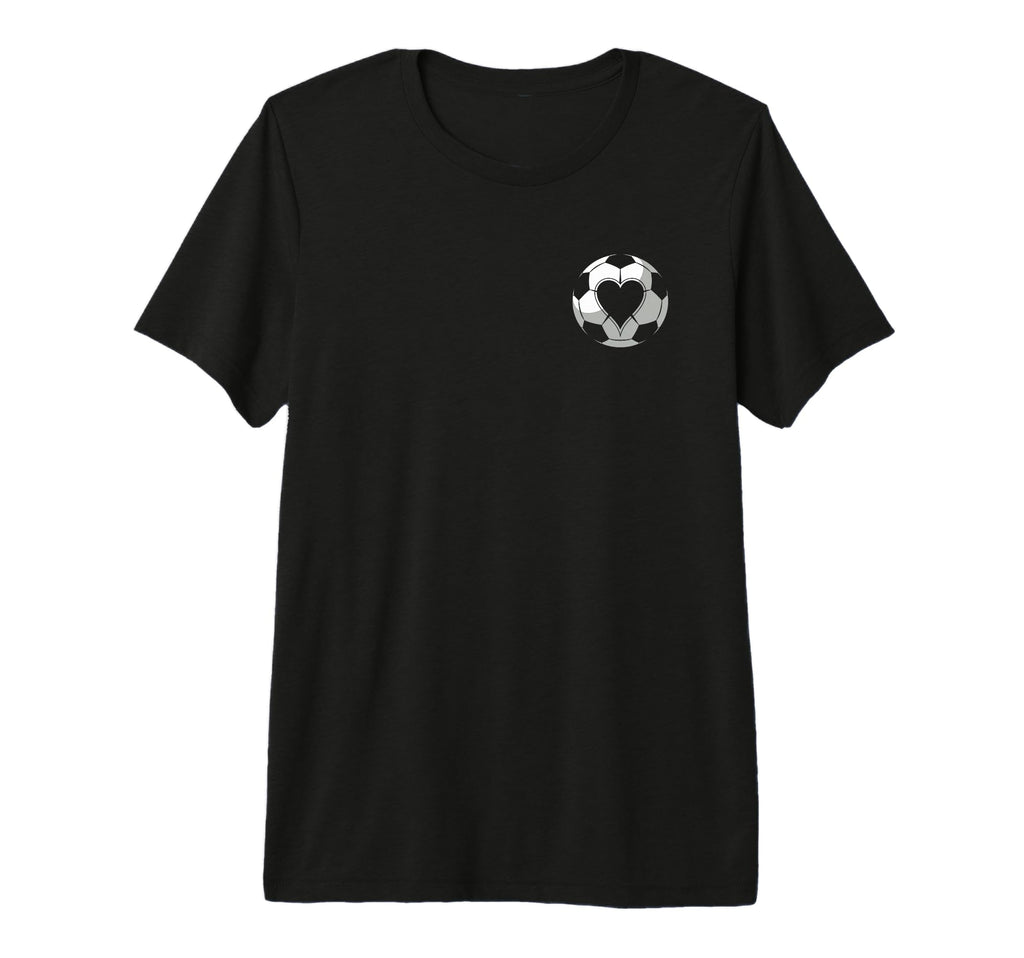 Soccer Love Heart Tri Blend T-Shirt - Graphic Print for Adults - T-Shirt, Sweatshirt, Hoodie