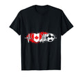Soccer Heartbeat Canada Flag Football T-Shirt - Fun Novelty Design Unisex - T-Shirt, Sweatshirt, Hoodie