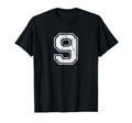 Number 9 Nine Distressed Sports T-Shirt - Unique Graphic for Adults - T-Shirt, Sweatshirt, Hoodie