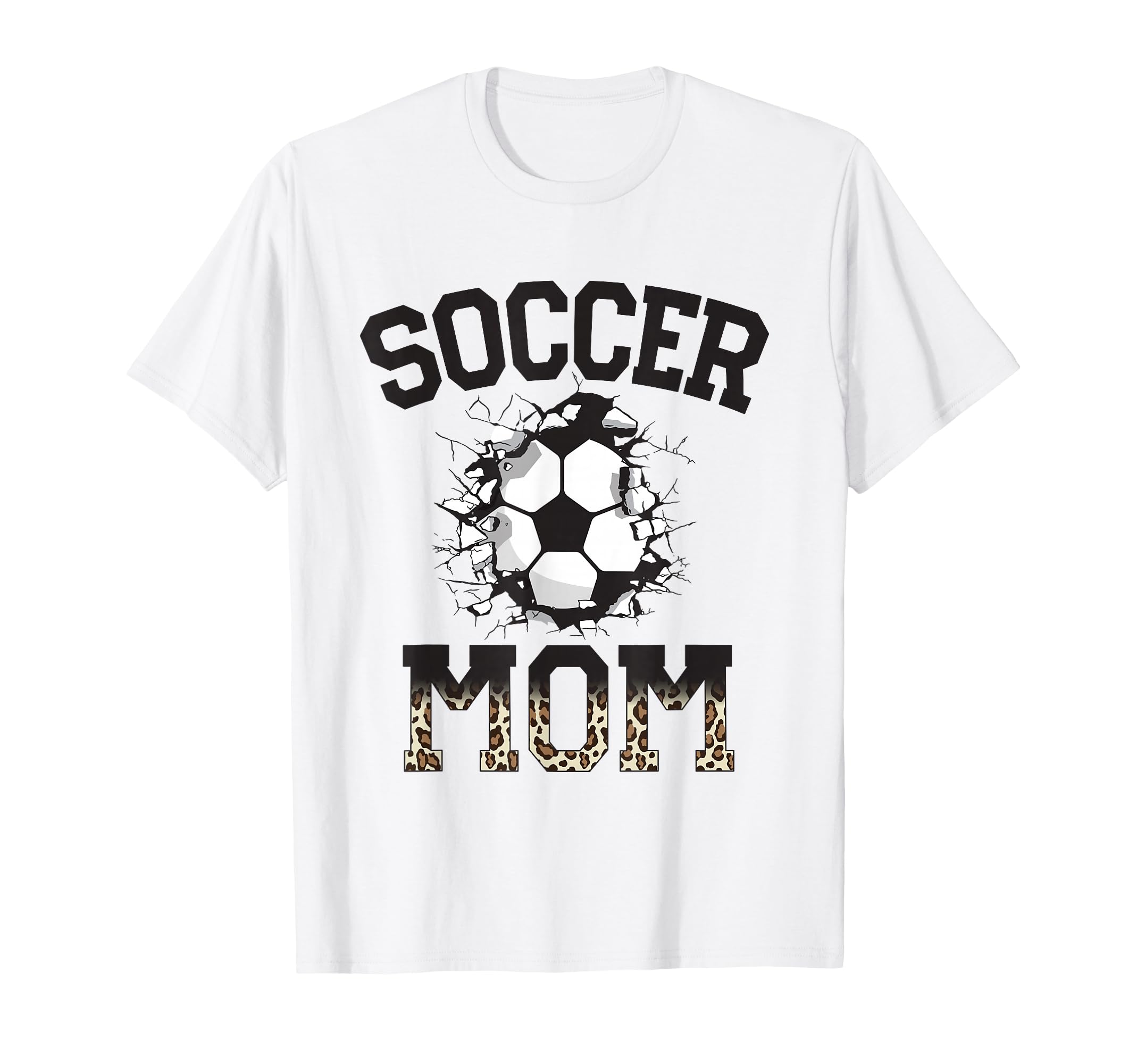 Womens Soccer Leopard Mom Soccer Mom T-Shirt - Minimalist Print for Adults - T-Shirt, Sweatshirt, Hoodie
