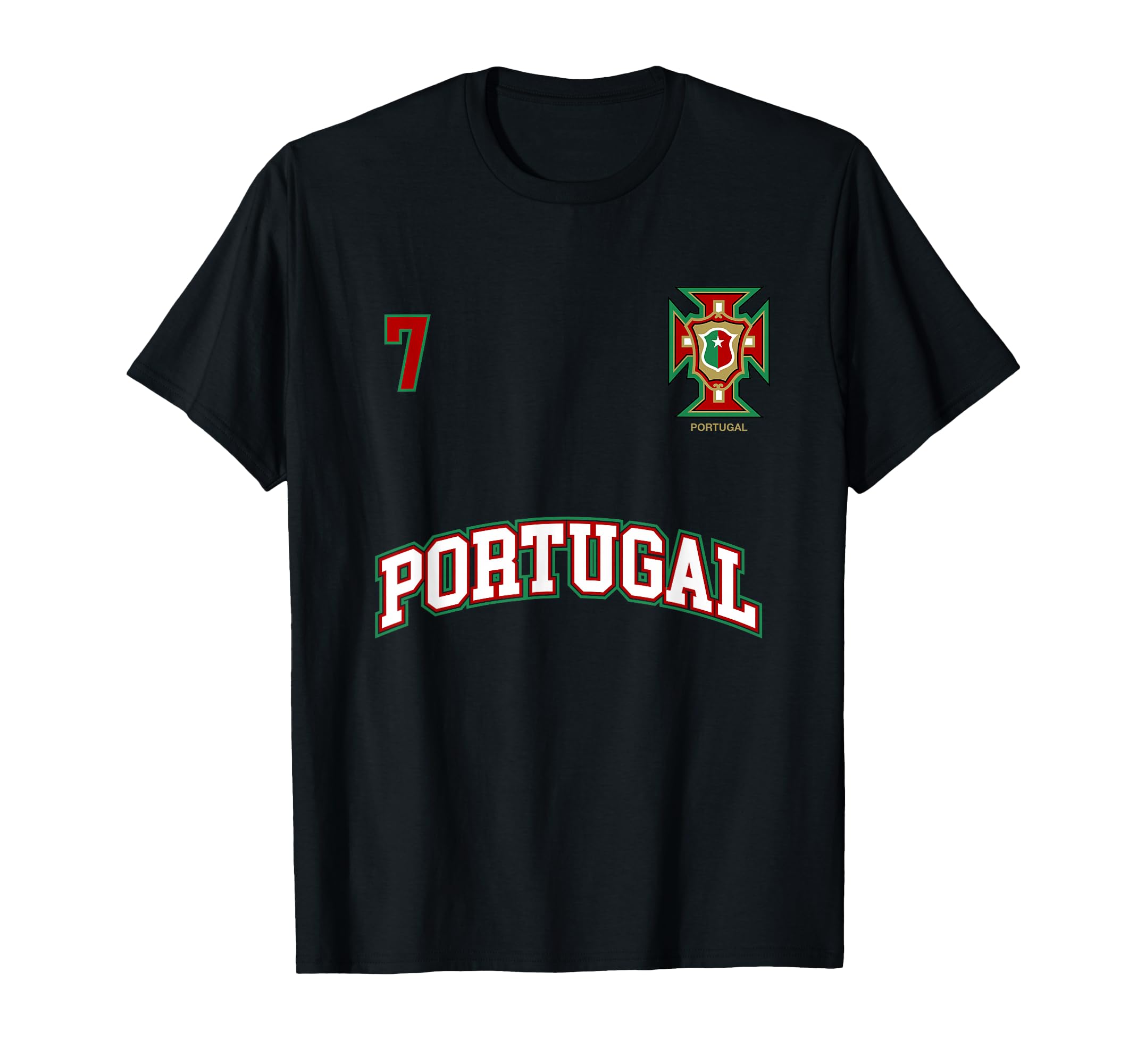 Portugal Number 7 Back Soccer Team Sports T-Shirt - Unique Graphic Unisex - T-Shirt, Sweatshirt, Hoodie