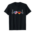 Germany Usa Heartbeat Flag T-Shirt - Casual Everyday Wear Men Women - T-Shirt, Sweatshirt, Hoodie