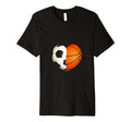 Split Heart Soccer Basketball T-Shirt - Custom Art Print Unisex - T-Shirt, Sweatshirt, Hoodie