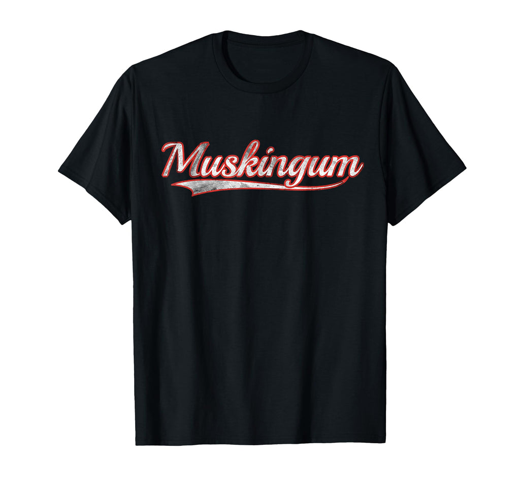 Muskingum Varsity Distressed Throwback T-Shirt - Trendy Graphic for Adults - T-Shirt, Sweatshirt, Hoodie