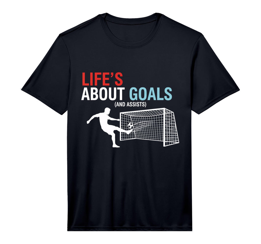 Lifes About Goals And Assists Soccer T-Shirt - Minimalist Print Unisex - T-Shirt, Sweatshirt, Hoodie