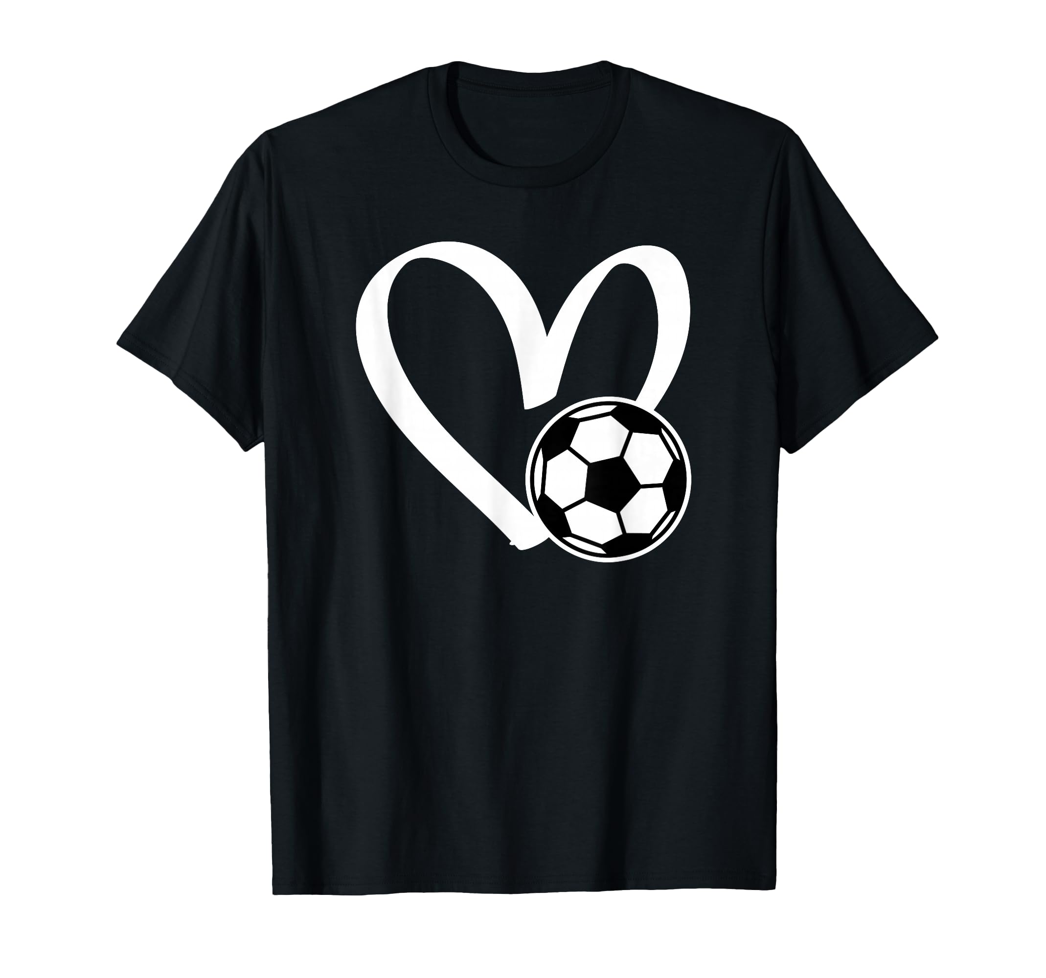 Soccer Ball Heart T-Shirt - Minimalist Print Unisex - T-Shirt, Sweatshirt, Hoodie