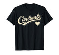 Cardinals Script Typography Heart Gift T-Shirt - Custom Art Print Unisex - T-Shirt, Sweatshirt, Hoodie
