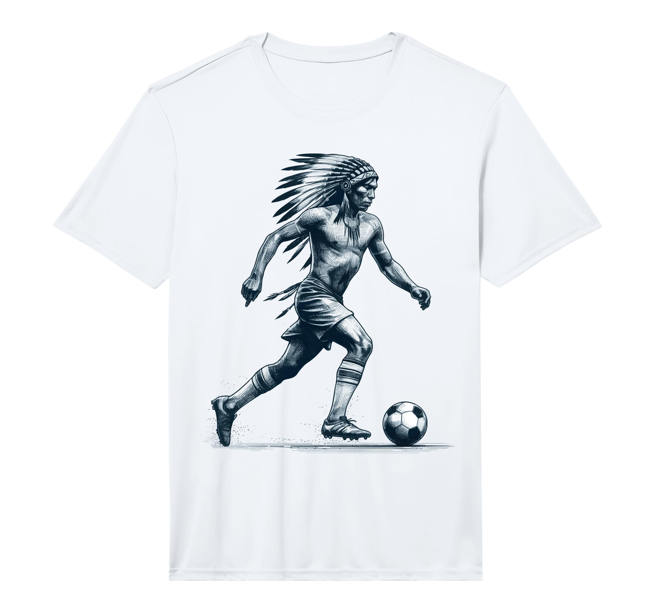 Funny Player Soccer Native American T-Shirt - Aesthetic Graphic for Adults - T-Shirt, Sweatshirt, Hoodie