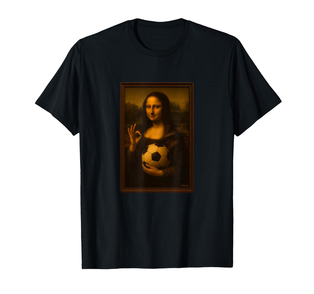 Hoops Nowa Mona Lisa Loves Soccer Hoodie - Unique Graphic Men Women - T-Shirt, Sweatshirt, Hoodie