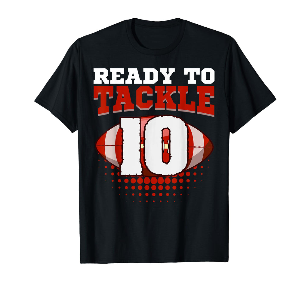 Football 10Th Birthday Player Tackle T-Shirt - Custom Art Print Unisex - T-Shirt, Sweatshirt, Hoodie