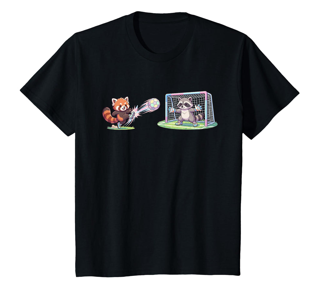 Red Panda Kicks Ball Raccoon Goalie T-Shirt - Fun Novelty Design Men Women - T-Shirt, Sweatshirt, Hoodie