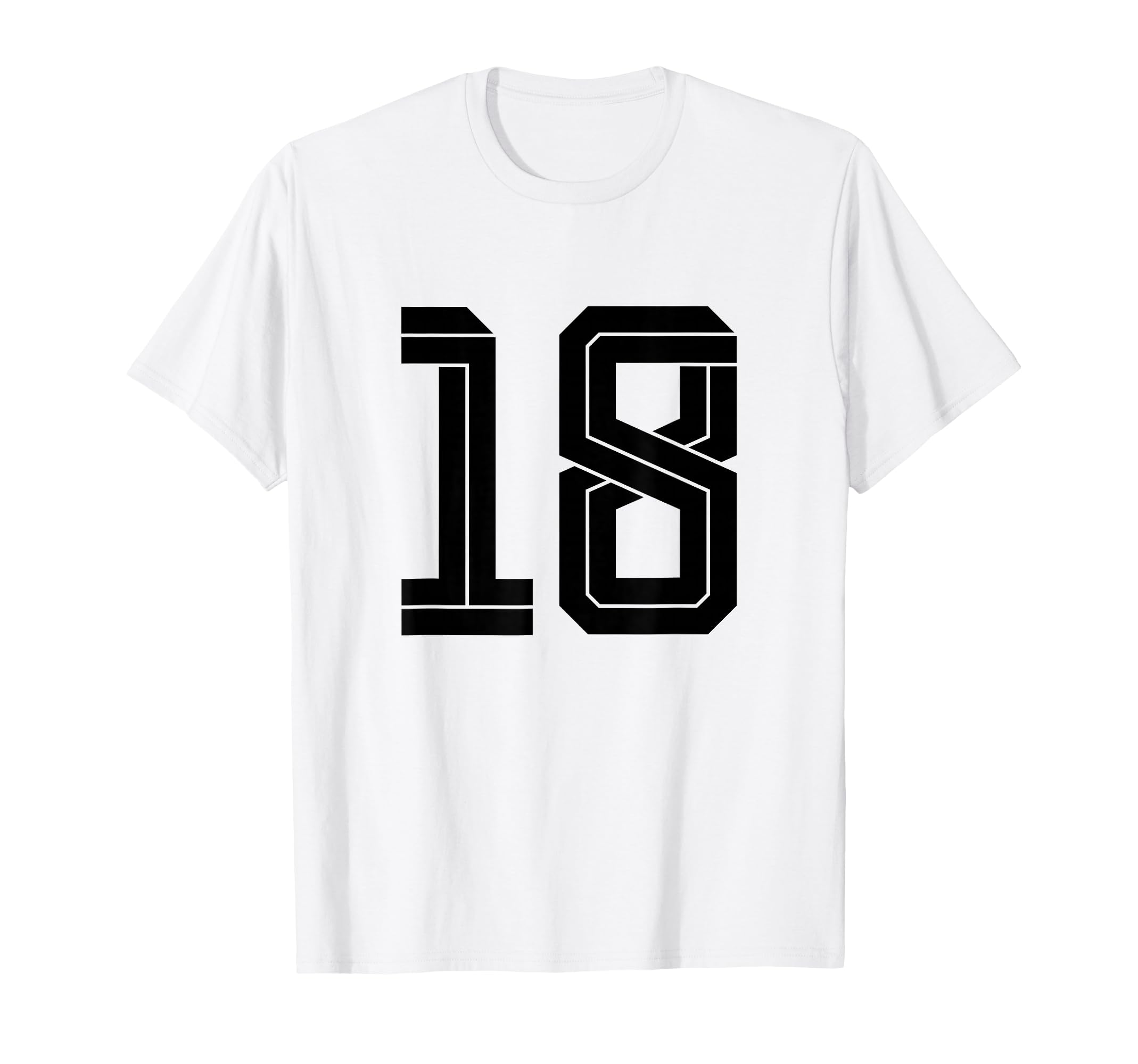 18 White Number 18 Sports Fan Soccer T-Shirt - Fun Novelty Design Unisex - T-Shirt, Sweatshirt, Hoodie