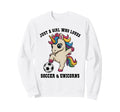 Kawaii Just Who Loves Soccer Sweatshirt - Custom Art Print for Adults - T-Shirt, Sweatshirt, Hoodie