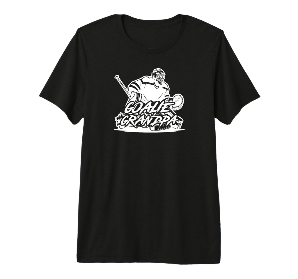Mens Ice Hockey Goalie Grandpa Hockey T-Shirt - Unique Graphic Unisex - T-Shirt, Sweatshirt, Hoodie