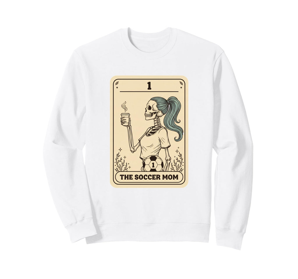 Soccer Mom Skeleton Coffee Sweatshirt - Minimalist Print for Adults - T-Shirt, Sweatshirt, Hoodie