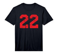 Number 22 Sport Red Distressed Number T-Shirt - Custom Art Print Unisex - T-Shirt, Sweatshirt, Hoodie