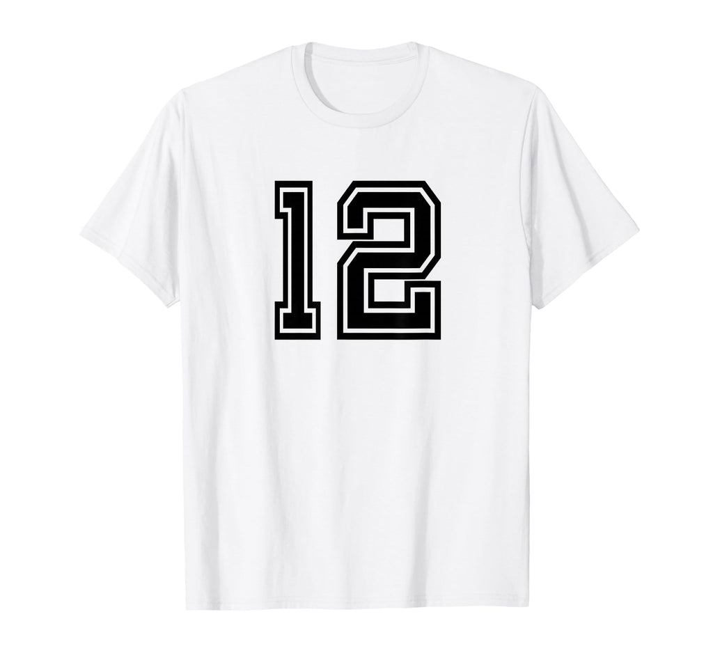 Black Number 12 T-Shirt - Custom Art Print Men Women - T-Shirt, Sweatshirt, Hoodie
