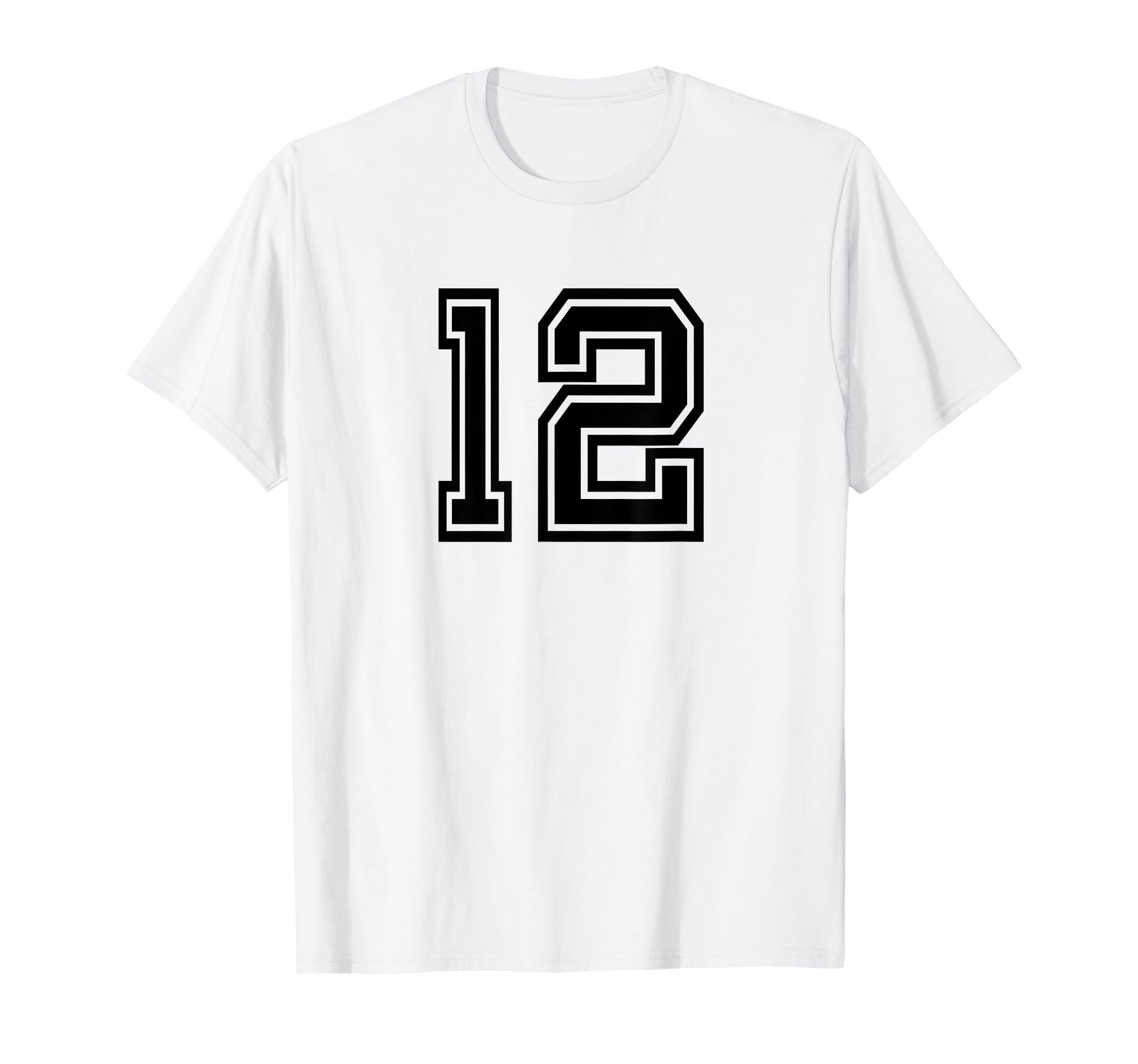 Black Number 12 T-Shirt - Custom Art Print Men Women - T-Shirt, Sweatshirt, Hoodie