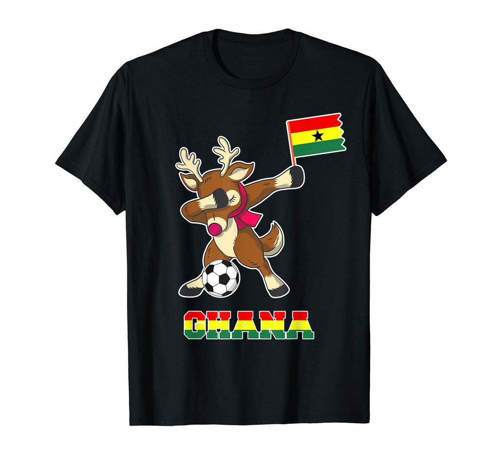 Ghana Soccer Reindeer Ghanaian Flag T-Shirt - Streetwear Style Unisex - T-Shirt, Sweatshirt, Hoodie