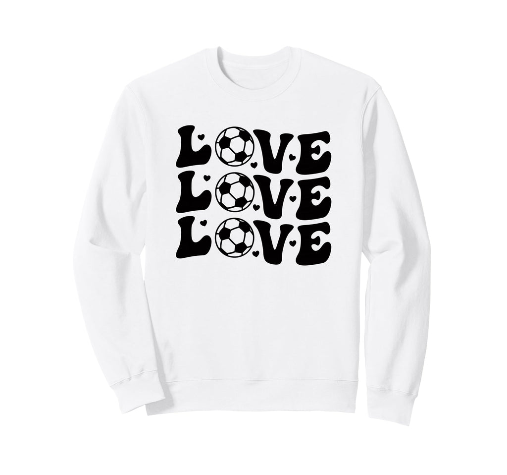 Valentines Day Soccer Love Hearts Sweatshirt - Minimalist Print for Adults - T-Shirt, Sweatshirt, Hoodie
