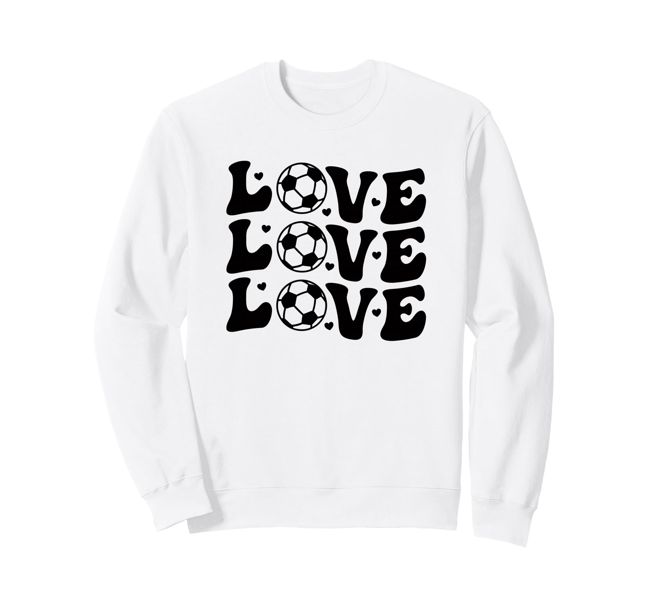 Valentines Day Soccer Love Hearts Sweatshirt - Minimalist Print for Adults - T-Shirt, Sweatshirt, Hoodie