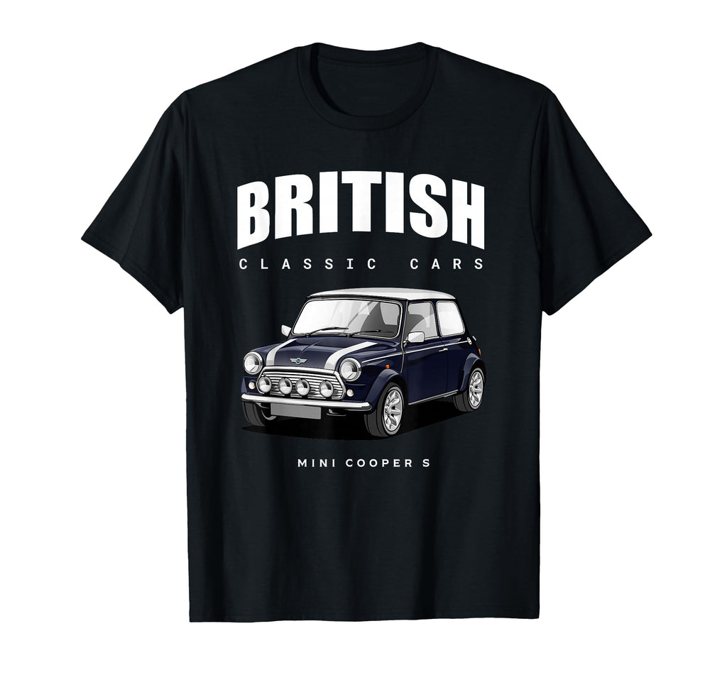 British Car Dark Blue Mini Sports Car T-Shirt - Graphic Print for Adults - T-Shirt, Sweatshirt, Hoodie