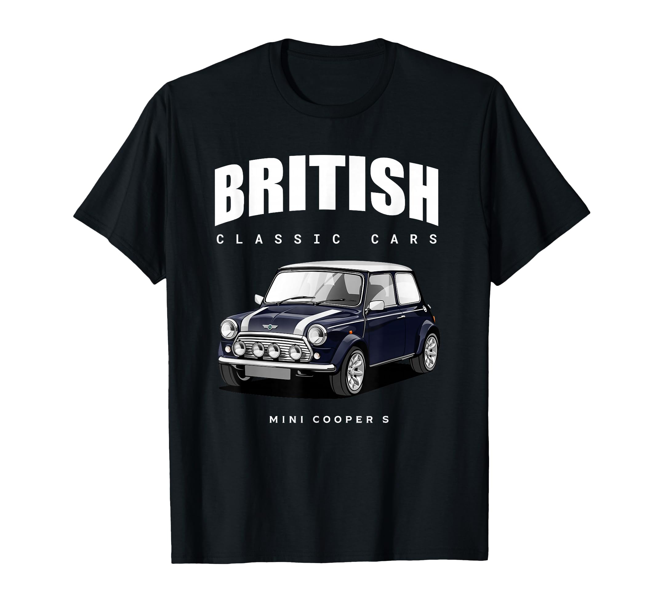 British Car Dark Blue Mini Sports Car T-Shirt - Graphic Print for Adults - T-Shirt, Sweatshirt, Hoodie