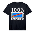 Congo Republic Flag 100 T-Shirt - Casual Everyday Wear for Adults - T-Shirt, Sweatshirt, Hoodie
