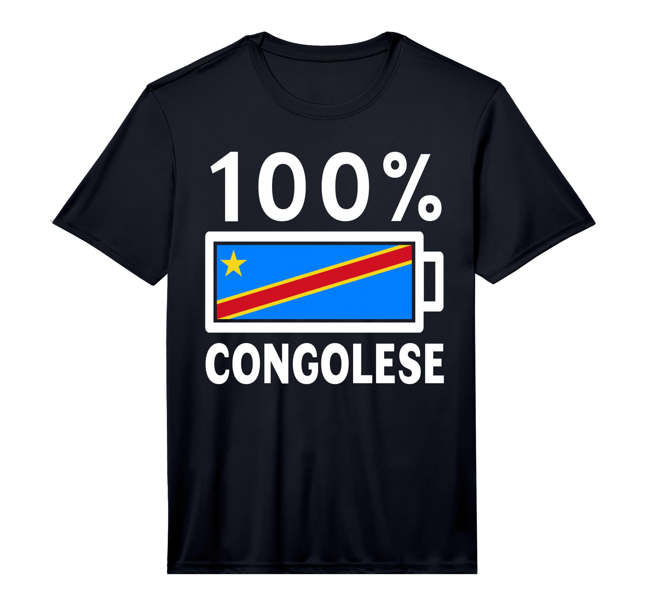 Congo Republic Flag 100 T-Shirt - Casual Everyday Wear for Adults - T-Shirt, Sweatshirt, Hoodie