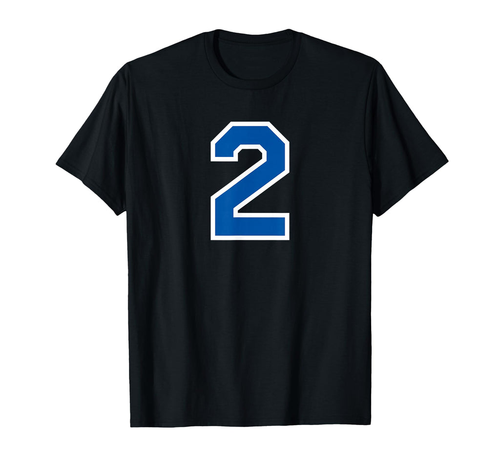 White Blue Sports Team Number 2 T-Shirt - Graphic Print for Adults - T-Shirt, Sweatshirt, Hoodie